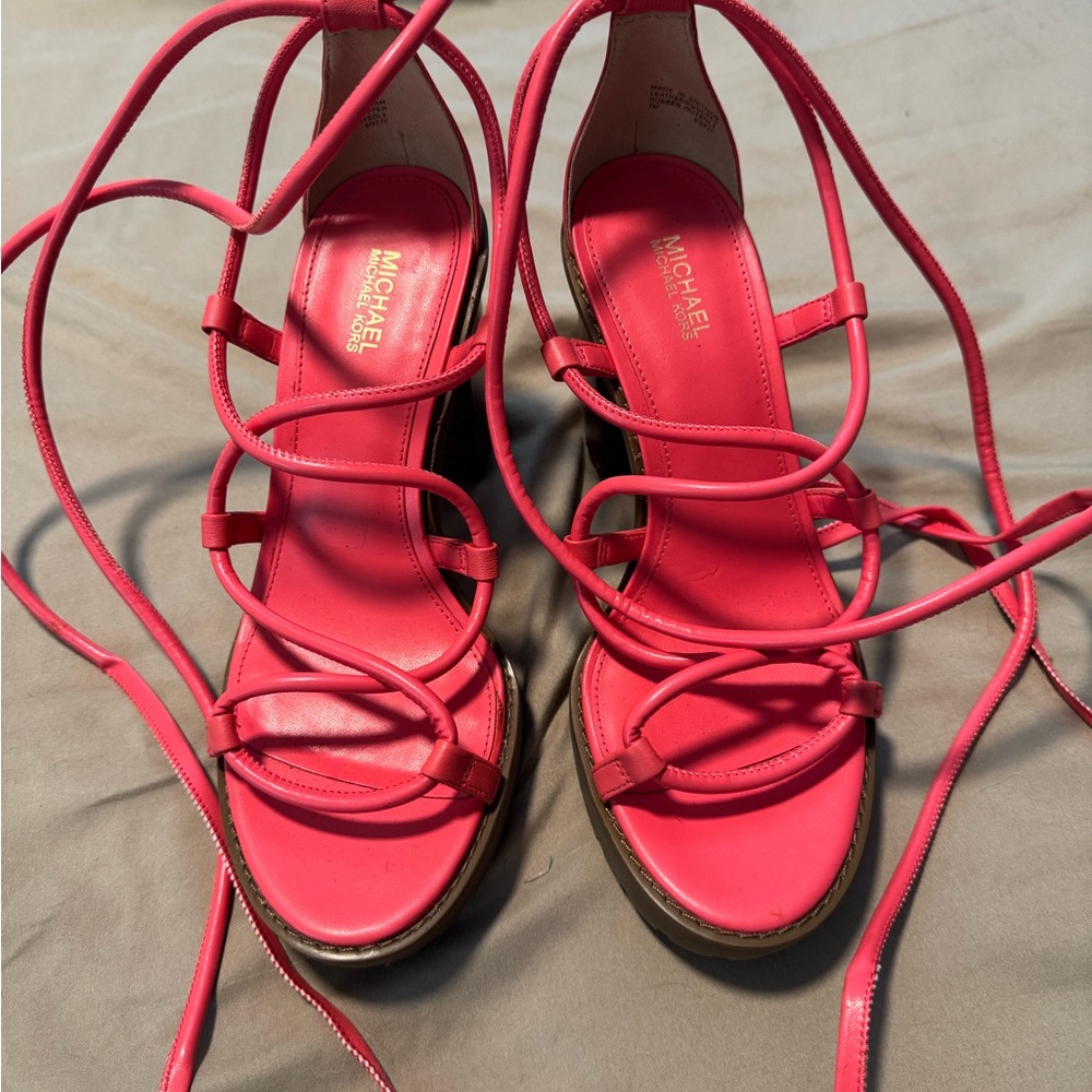 Michael Kors Pink Sandals with Strappy Design